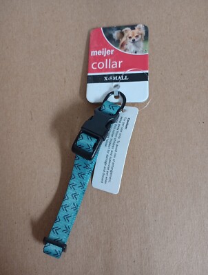 Green Arrow Print Dog Collar Size X Small 7-10''