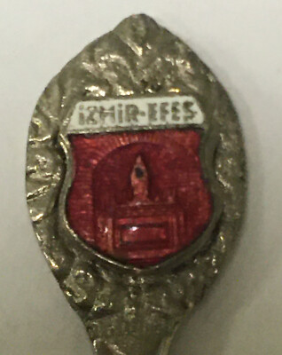 Vintage Souvenir Spoon Collectible Izmir-Efes Turkiye Turkey 4.25  Enamel