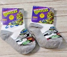 Teenage Mutant Ninja Turtles Boys Size 4-5.5 Safety Toe Socks 2 Pair