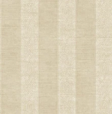 Decorative Cameo Stripe in Taupe Document by Wallquest DM21006