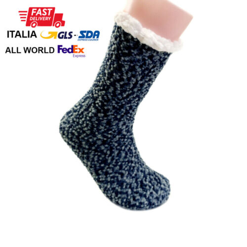Weich Socken Winter Blau - Anti-rutsch - N7220 Blau - Bild 1 von 4