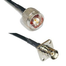 RFC195 N MALE to BNC Flange Female Coax RF Cable USA-Ship Lot
