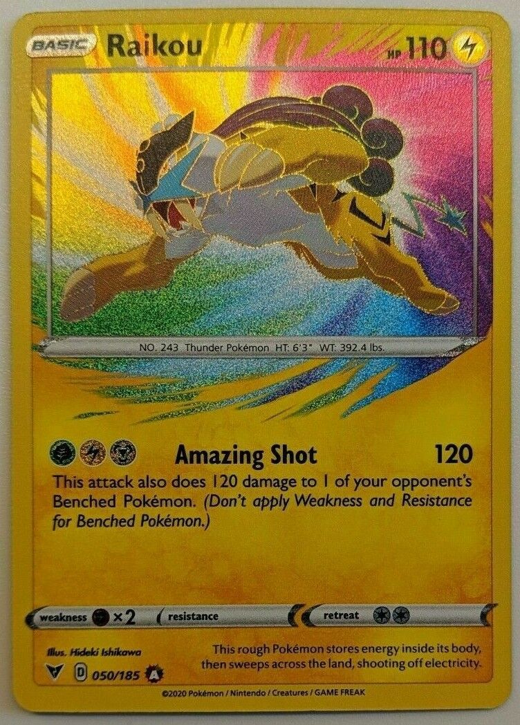 Carta Pokemon Raikou Rara Incrível Português 50/185 Amazing Rare