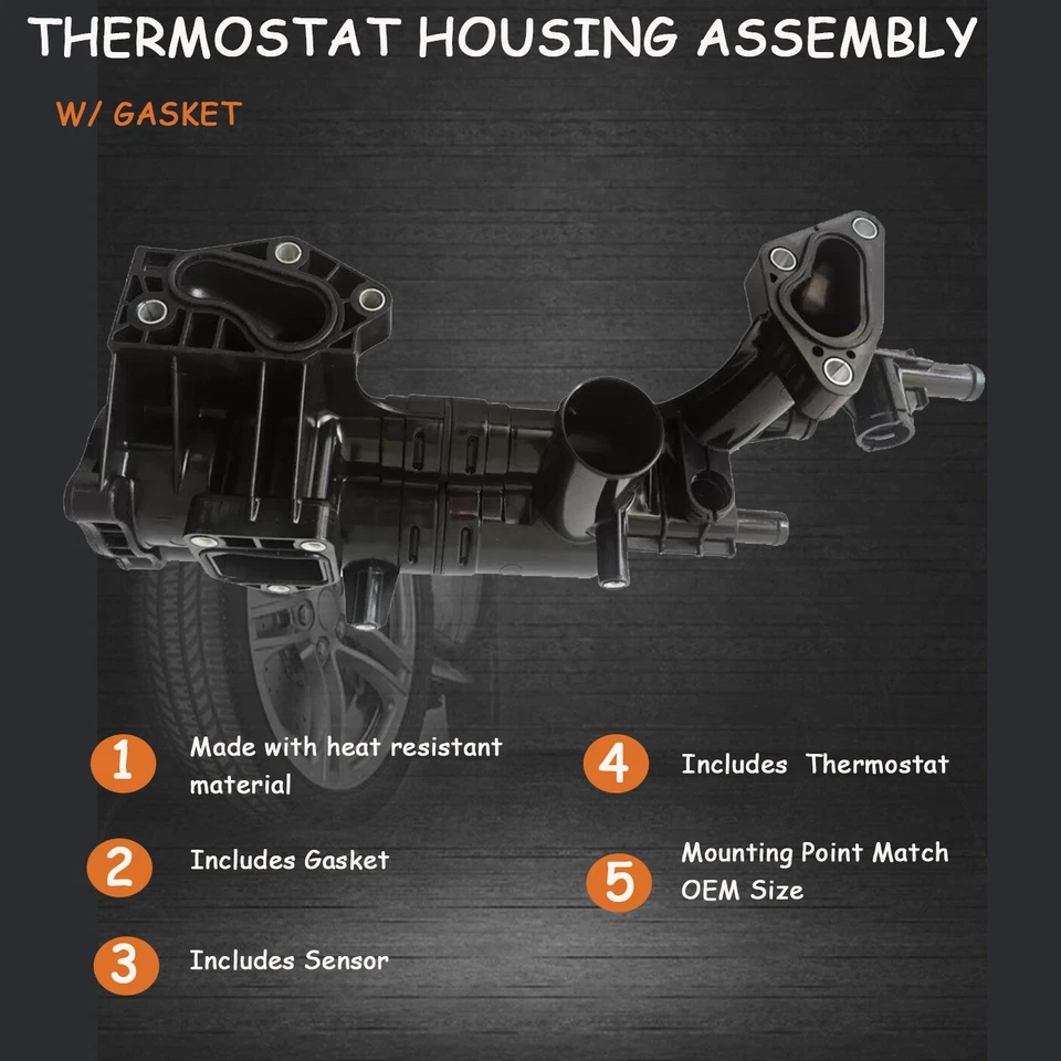 Thermostat Housing For Hyundai 2010-2017 Santa Fe 2012-2017 Azera 2.0L 3.3L 3.5L Foto 4 de 4