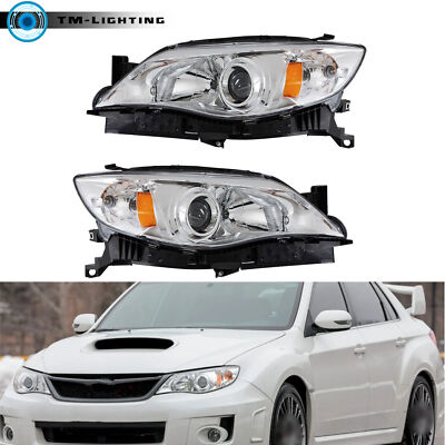 Halogen Headlamps For 2008-2010 2011 Subaru Impreza Left+Right Headlights Chrome