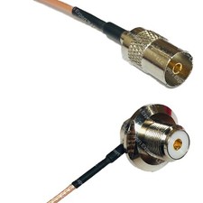 RG316 DVB TV Pal Female to UHF Female Angle Bulkhead RF Cable Rapid-SHIP LOT
