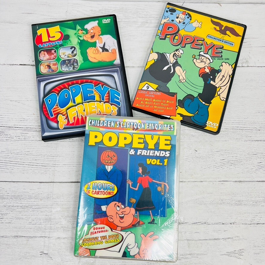 Popeye 3 Dvds Popeye & Friends The Sailor Man Sweet Pea Olive Oil