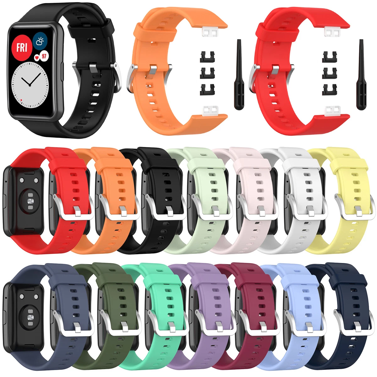 Silikon Sport Uhren Armband Ersatzband F r Huawei Watch Fit SmartWatch Strap