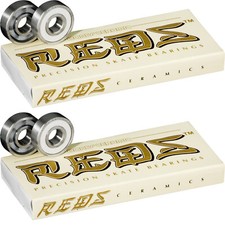 Bones Ceramic Super Reds Skateboard Bearings Roller Derby 8mm 16-Pack