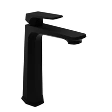 Single Hole Vessel Sink Faucet w/ Pop-up Drain in Matte Black