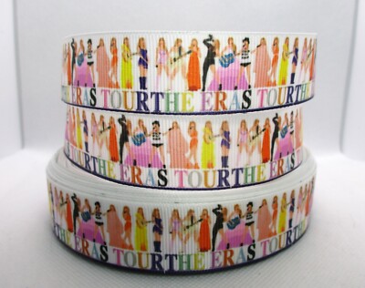 The Eras Tour 1'' Grosgrain Ribbon ~YOUR CHOICE 5 or 10 Yard (Pop Music) Swifties