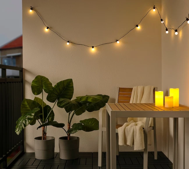 Cadena de luces LED de cadena IKEA 12 luces regulables a pilas SOMMARLÅNKE NUEVO Foto 3 de 4