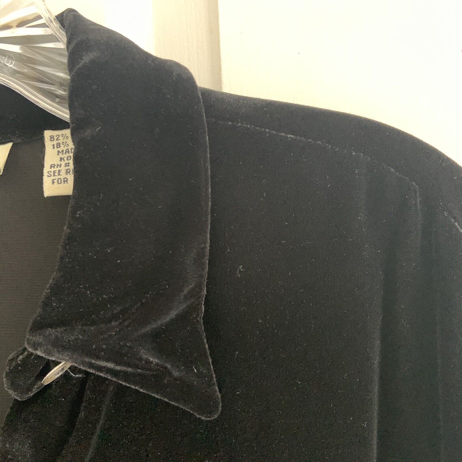 VTG Ann Taylor Silk Blend Black Velvet Button fro… - image 7