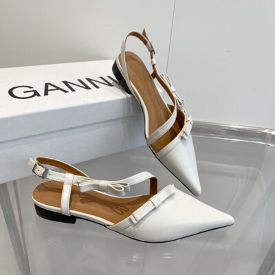 GANNI  Pointy bow open-heeled rock ballet sandals new