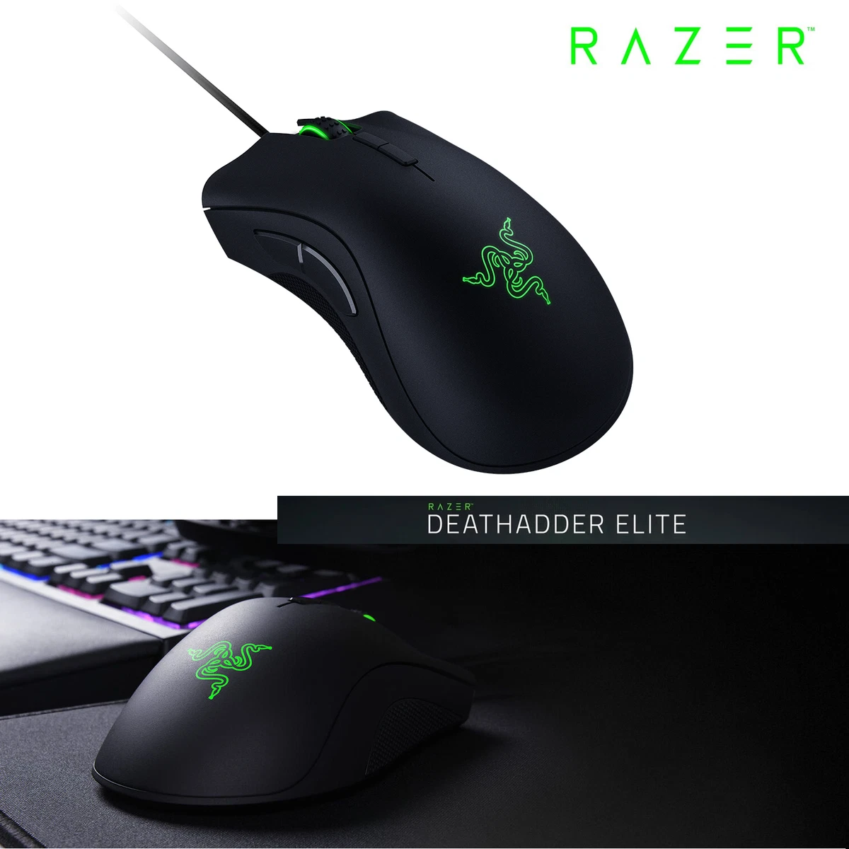 Razer DeathAdder Elite Pro eSports Gaming Mouse Chroma Enabled RGB Ergonomic