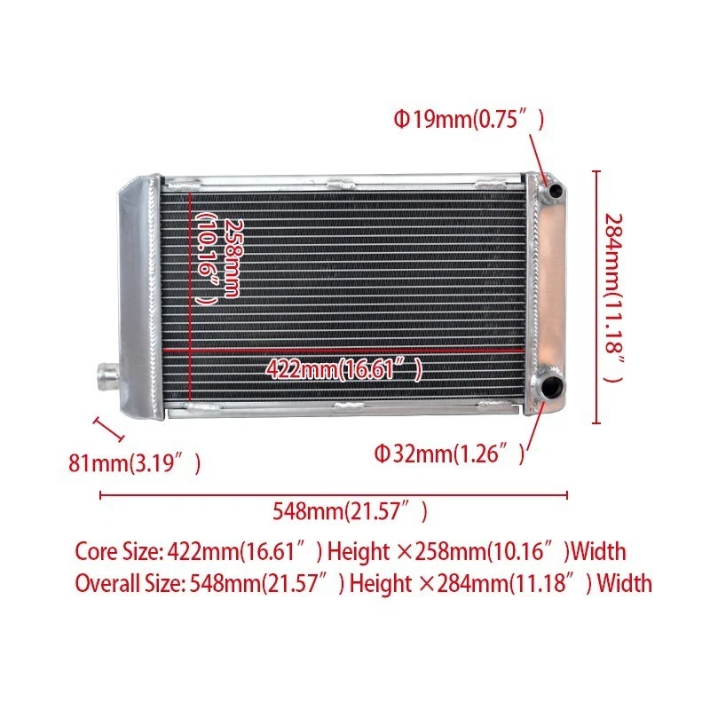 2 Row All Aluminum Radiator Fits 1974-1980 MG MIDGET 1500 MT - Image 2 of 4