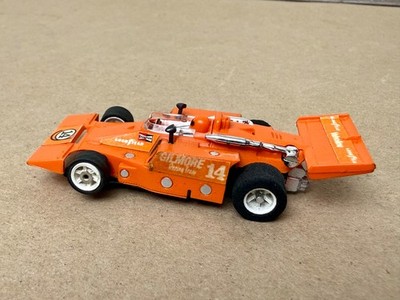 Aurora AFX G-Plus Orange Gilmore Indy Special AJ Foyt #14 HO Slot Car