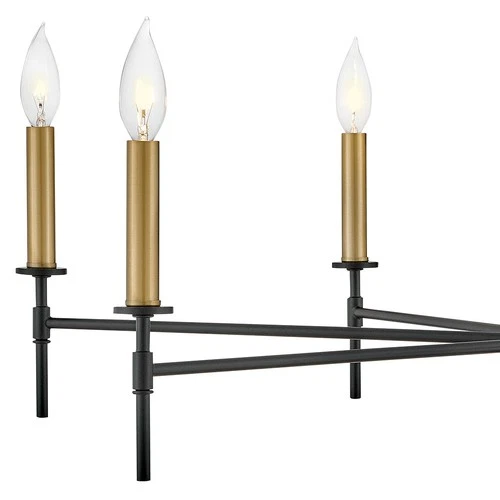 Lark 83077 Hux 7 Light 36"W Taper Candle Style Chandelier - Brass - Picture 5 of 8