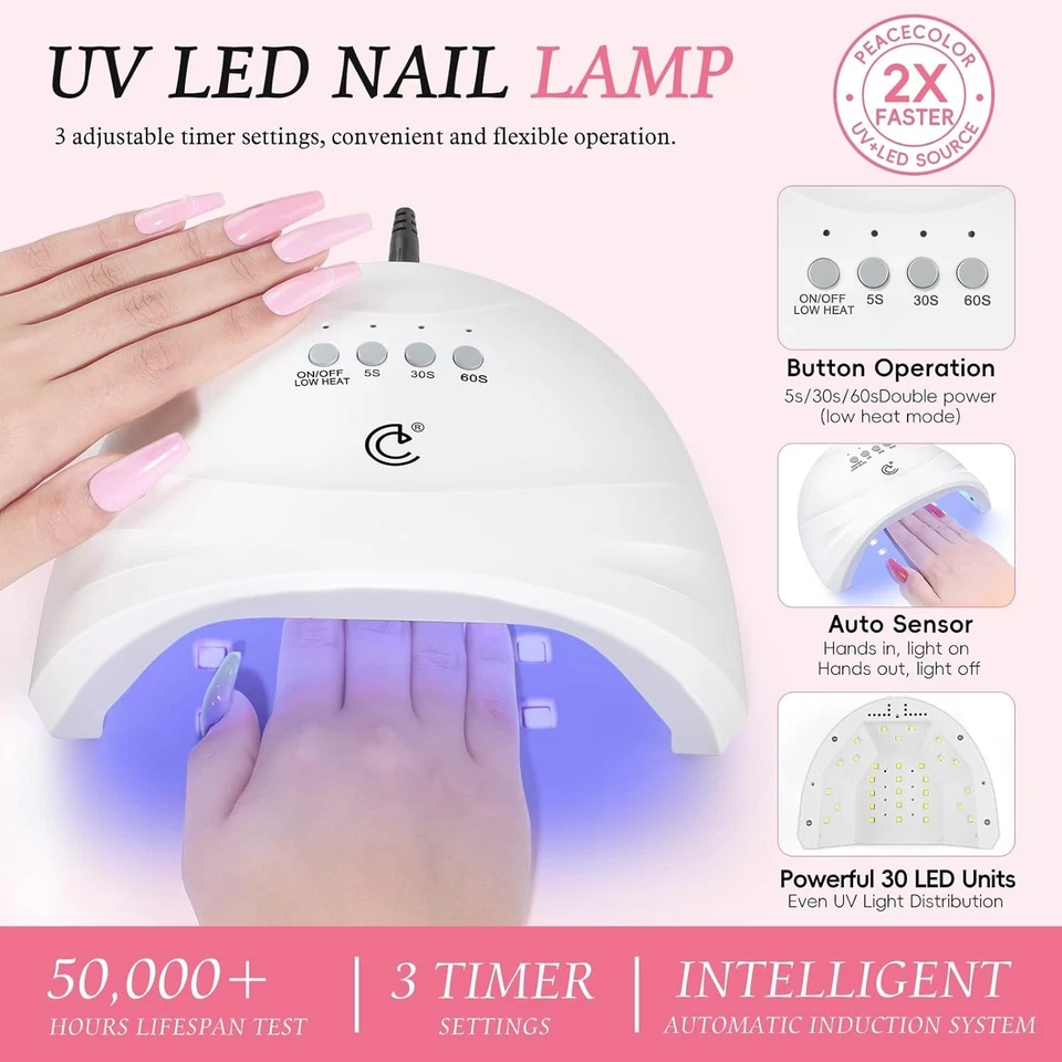 Kit de uñas acrílicas para principiantes con todo, kit de uñas profesional juego de acrílico Foto 4 de 4