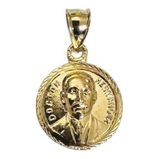 Sterling Silver 14K Gold-plated Saint Jose Gregorio Hernandez 16.5mm Medal