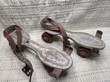 No. 63 - Globe Skate Corp - Metal Adjustable Roller Skates - w/ Leather Straps