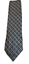 Vintage J. Ferrari 100 Silk Handmade Tie Black/Silver Men's