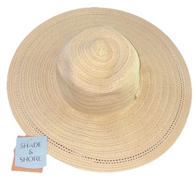 Shade & Shore Off White Paper Braid Floppy 4 1/2'' Brim Hat