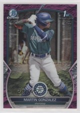 2023 Bowman Chrome Prospects Fuchsia Lunar Crater Refractor Martin Gonzalez 02u3