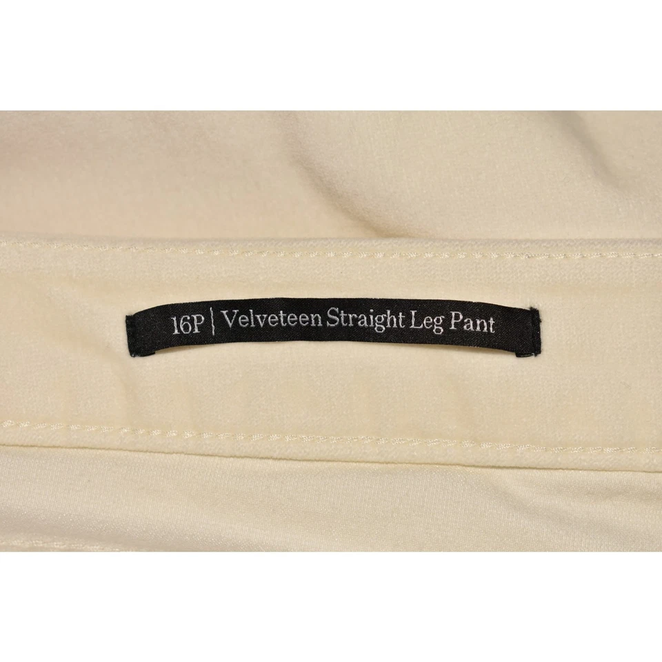 TALBOTS $99 Ivory Velveteen Straight Leg Pant Stretch Size 16P - Image 4 of 4