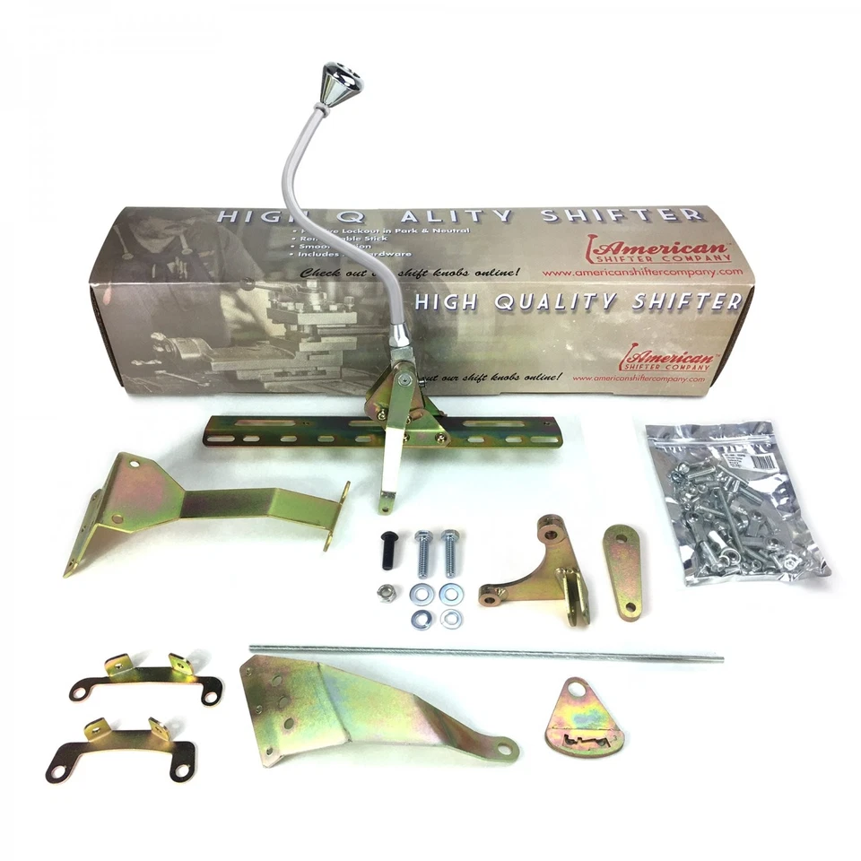 Kit de palanca de cambios de transmisión con botón pulsador de lujo 16 brazo de banco cromado - Chrysler 727 Foto 2 de 4