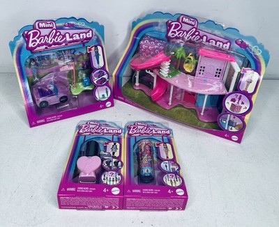 Barbie Mini BarbieLand 1.5'' Doll & Dreamhouse Playset, Vehicle, Mini Dolls Lot