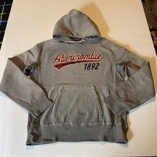 VTG 90s Abercrombie  Fitch Warriors Hoodie Distressed Size Large Reverse Weave