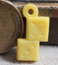 Vintage Plastic Yellow DICE  charm prize jewelry