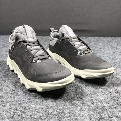 ECCO MX Shoes Womens 7.5 Gray Leather Comfort Trail Low Top Athletic Sneakers