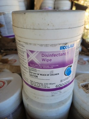 NOB Case of 12 ECOLAB Disinfectant Wipes 220ct Per Container
