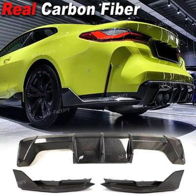 Real Carbon For 2021-24 BMW G80 M3 G82 M4 Euro Style Fiber Rear Bumper Diffuser