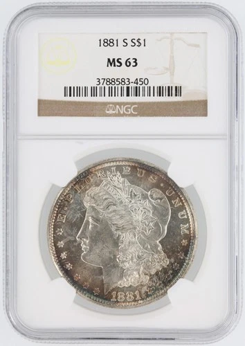 1881-S Morgan Silver Dollar NGC MS63 S$1 San Francisco Minted No Reserve