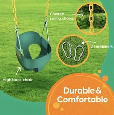 Baby Swing Outdoor - Heavy Duty Toddler Swing Accessories, High Back, Full - NEW
