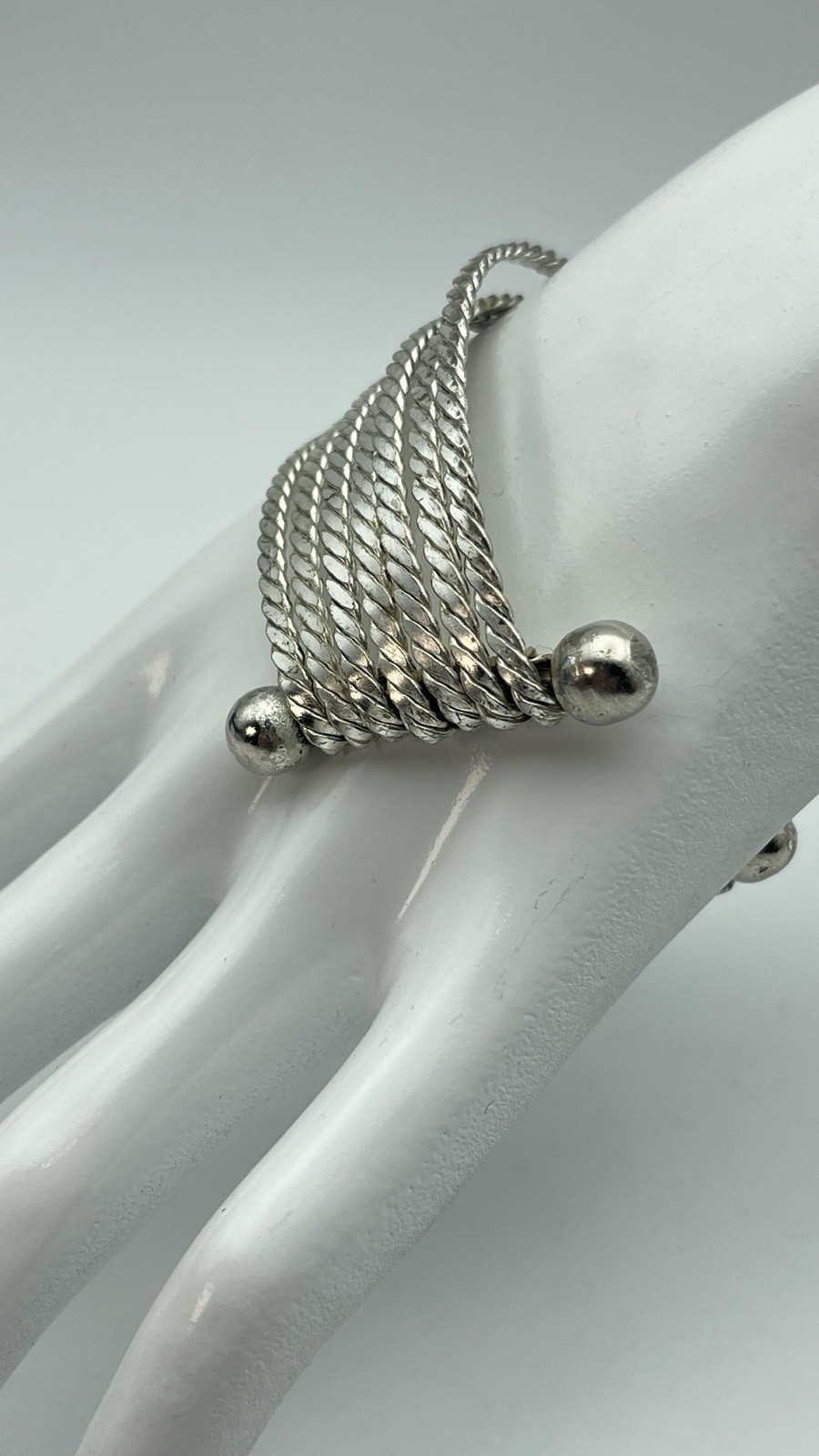 Multi Strand Silver Tone Statement Cuff - image 5