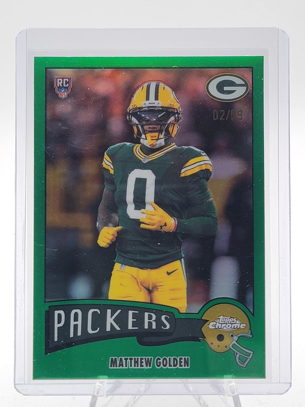 MATTHEW GOLDEN 2025 TOPPS CHROME 1975 ROOKIE GREEN REFRACTOR /99 #1975-13 Q2091