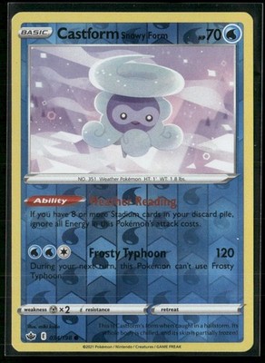 Castform Snowy Form SWSH06: Chilling Reign 034/198 Reverse Holo NM