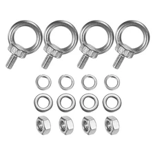 4-Sets Stainless Eyebolt M6x12mm Shoulder Lifting Eye Bolt with Nuts Washers