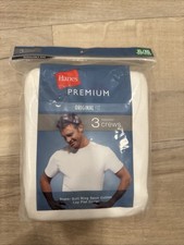 Hanes Premium Men's Original Fit Tagless Crew T-Shirt X-Large, White, 6 pack New