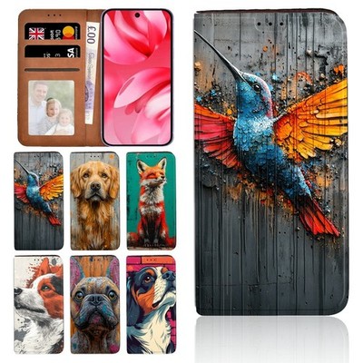 Lederhülle Graffiti Tier Design für Google Pixel 678/Pixel 9A 9Pro