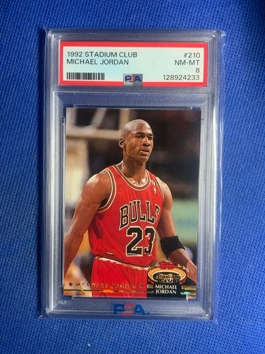 1992 Stadium Club Michael Jordan #210 PSA 8 NM-MT Near Mint Basketball Card!