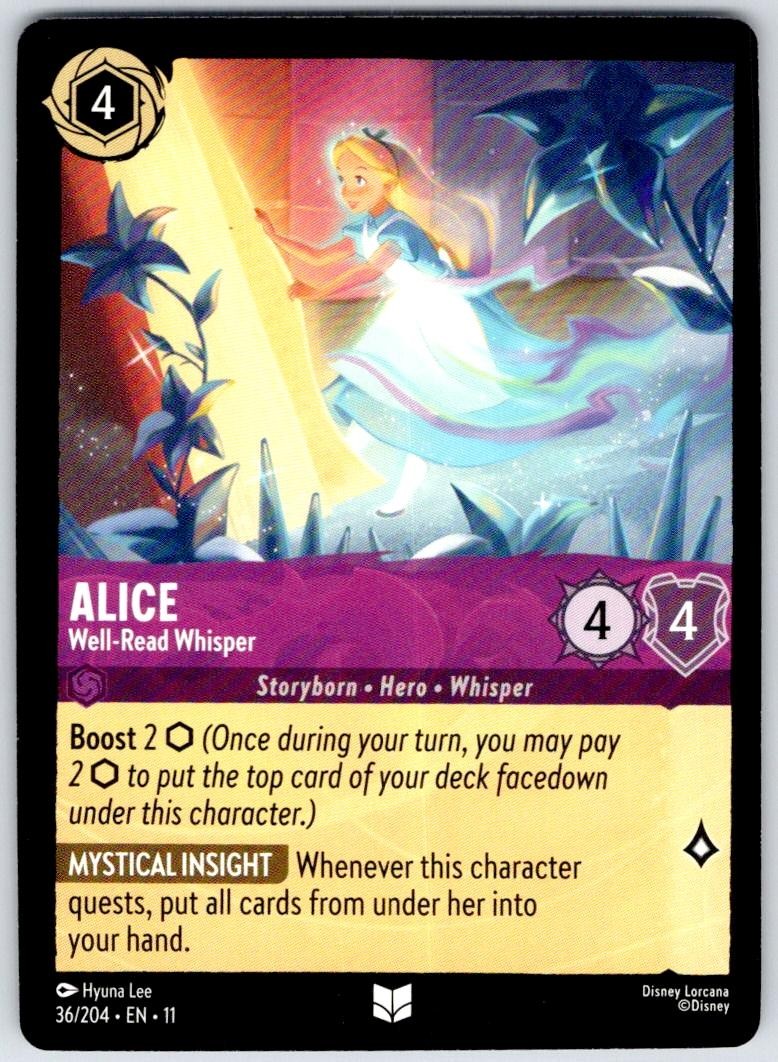 Alice - Well-Read Whisper 36/204 Uncommon Winterspell Lorcana Near Mint