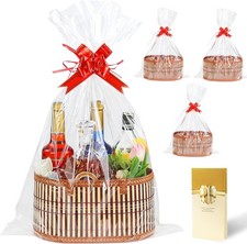 3 Set Baskets for Gifts Empty, Large Woven Bamboo Gift 12 Piece Set,