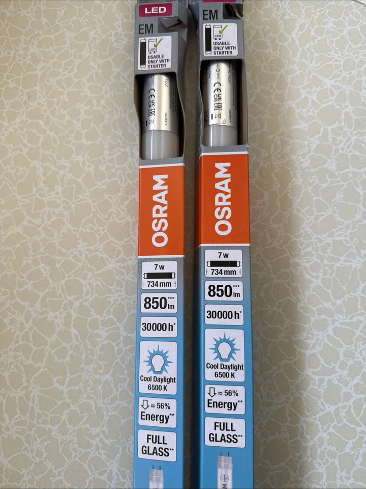 2x Osram Röhre LED T8 16EM Universal 72cm 7W 6500K 850lm Kaltweiß G13 Starter - Bild 3 von 4