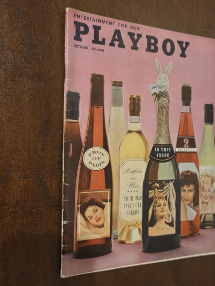 Vintage October 1958 Playboy with 2 Centerfolds, Mara Corday & Pat