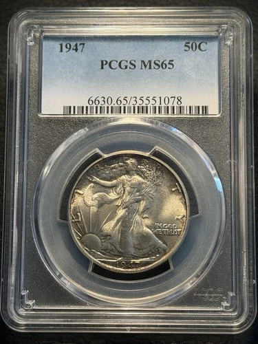 1947 Walking Liberty Silver Half Dollar PCGS MS65